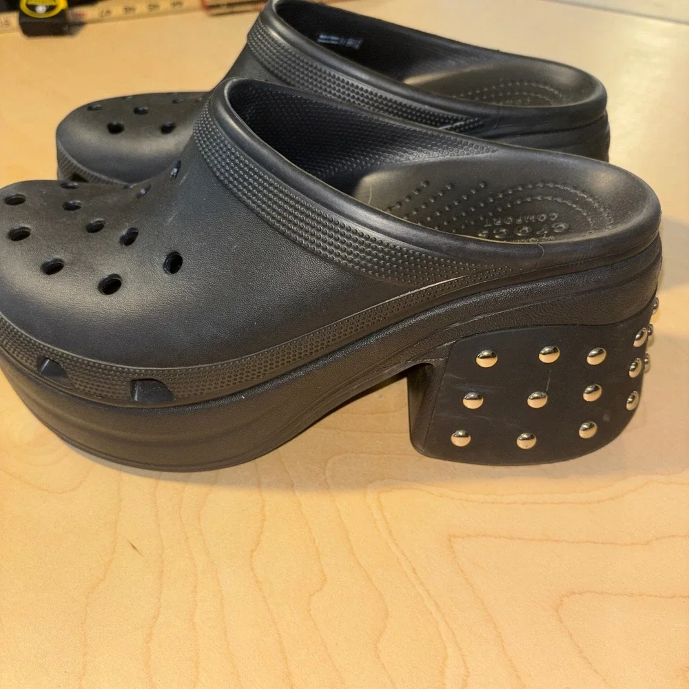Crocs Siren Studded Heel Clogs Mens Sz 9 Womens 11 Black Studded Punk Goth